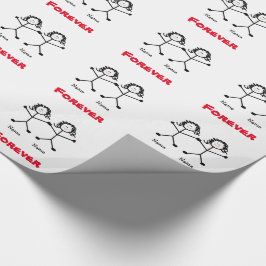 Lesbian Stickmen Wedding Gift Wrap Cadeaupapier