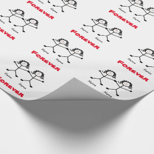 Lesbian Stickmen Wedding Gift Wrap Cadeaupapier