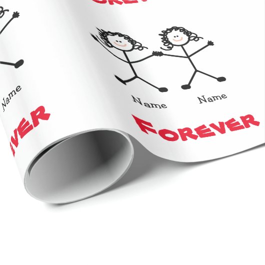 Lesbian Stickmen Wedding Gift Wrap Cadeaupapier (Rol Hoek)