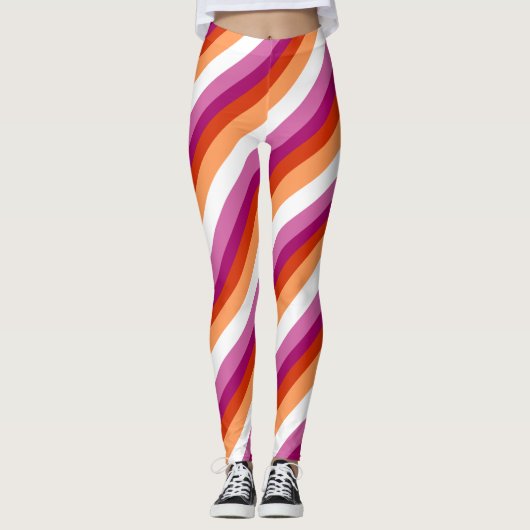 Lesbian Stripes | Lesbian Pride  Leggings (Voorkant)