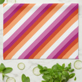 Lesbian Stripes | Lesbian Pride Theedoek (Gevouwen)