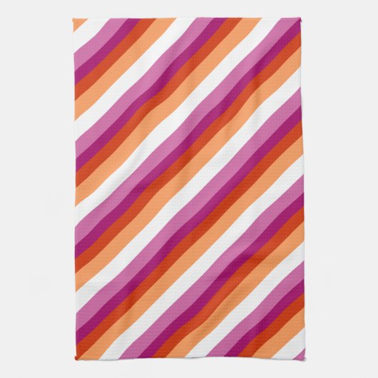 Lesbian Stripes | Lesbian Pride  Theedoek (Verticaal)