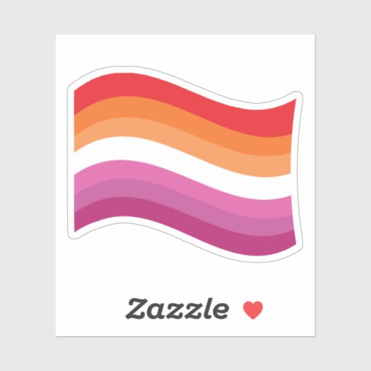 Lesbian Sunset Pride Wavy Flag Sticker (Vel)