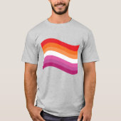 Lesbian Sunset Pride Wavy Flag T-shirt (Voorkant)