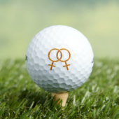 Lesbian Symbol Gold Rings Valentijnsdag Golfballen (Insitu Shirt)