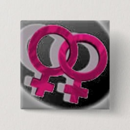 Lesbian Symbols Black Vierkante Button 5,1 Cm