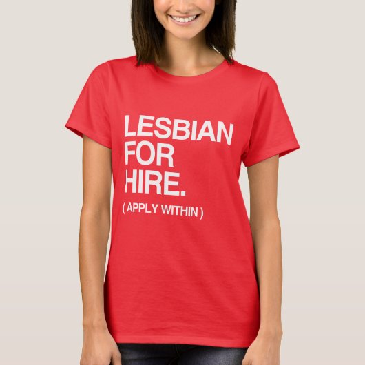 LESBIAN VOOR HUUR T-SHIRT (Voorkant)