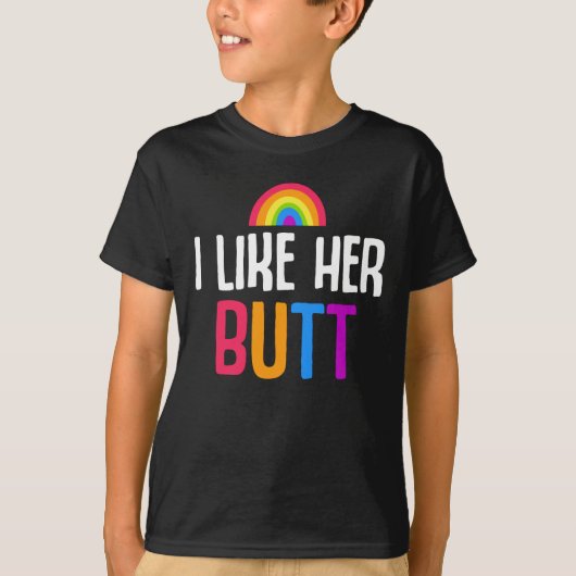 Lesbian Vriendin Butt LGBT Couple Quote T-shirt (Voorkant)