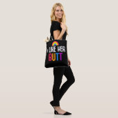 Lesbian Vriendin Butt LGBT Couple Quote Tote Bag (Op model)