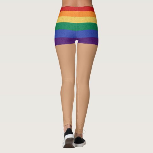 Lesbian Vrouw Gender Symbol Rainbow Leggings (Achterkant)