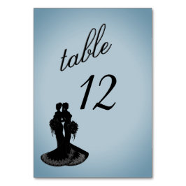 Lesbian Wedding Blue Table Number Kaart