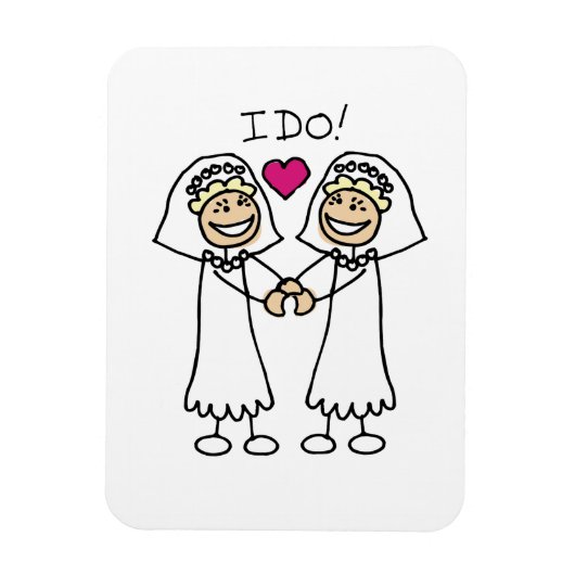 Lesbian Wedding Bridal Magneet (Verticaal)
