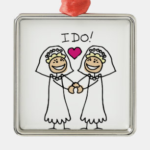 Lesbian Wedding Bridal Metalen Ornament