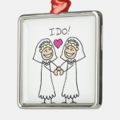 Lesbian Wedding Bridal Metalen Ornament (Links)