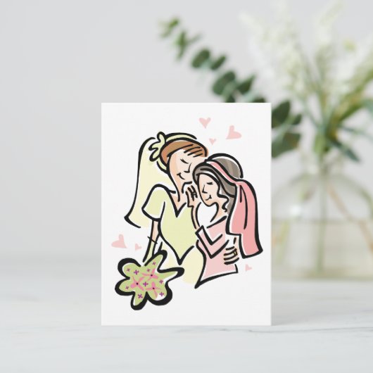 Lesbian Wedding Briefkaart (Staand voorkant)