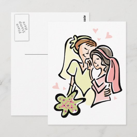 Lesbian Wedding Briefkaart (Voorkant / Achterkant)