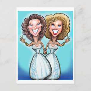 Lesbian Wedding Cake Dolls Briefkaart