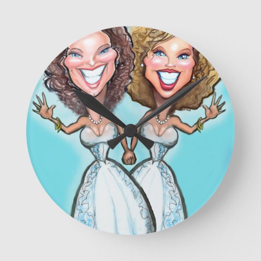 Lesbian Wedding Cake Dolls Ronde Klok (Voorkant)