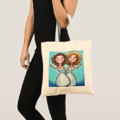 Lesbian Wedding Cake Dolls Tote Bag (Voorkant (product))