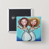 Lesbian Wedding Cake Dolls Vierkante Button 5,1 Cm (Voorkant /achterkant)
