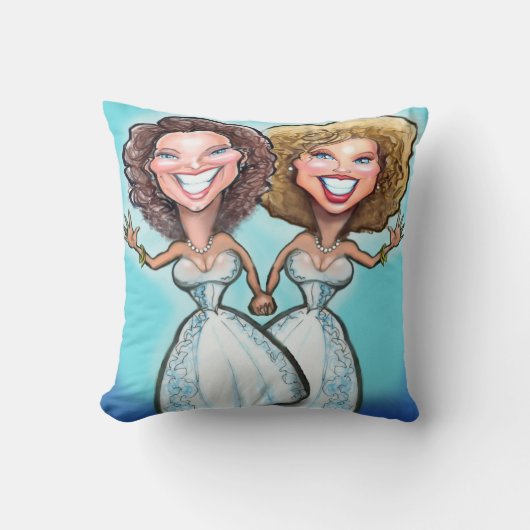 Lesbian Wedding Cake Toppers Kussen (Voorkant)