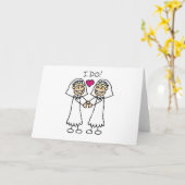 Lesbian Wedding Day Kaart (Gele Bloem)