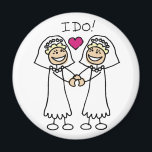 Lesbian Wedding Favors Magneet<br><div class="desc">Lesbische bruiloft t-shirts,  kleding en toewijdingsceremoniecadeaus voor twee bruidjes die trouwen. Lesbische trouwstempels,  papierwaren en keepsakes voor homoseksuele vrouwen die met elkaar trouwen. Vastleggingsceremoniegeschenken en -uitrusting voor lesbiennes.</div>