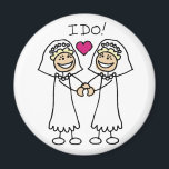 Lesbian Wedding Favors Magneet<br><div class="desc">Lesbische bruiloft t-shirts,  kleding en toewijdingsceremoniecadeaus voor twee bruidjes die trouwen. Lesbische trouwstempels,  papierwaren en keepsakes voor homoseksuele vrouwen die met elkaar trouwen. Vastleggingsceremoniegeschenken en -uitrusting voor lesbiennes.</div>
