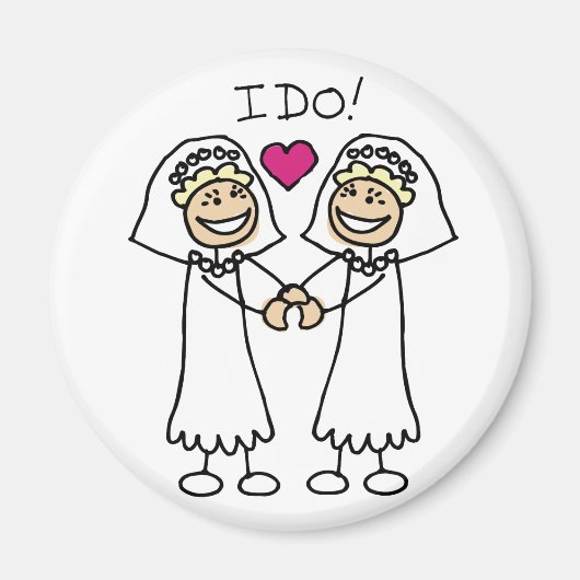 Lesbian Wedding Favors Magneet (Voorkant)