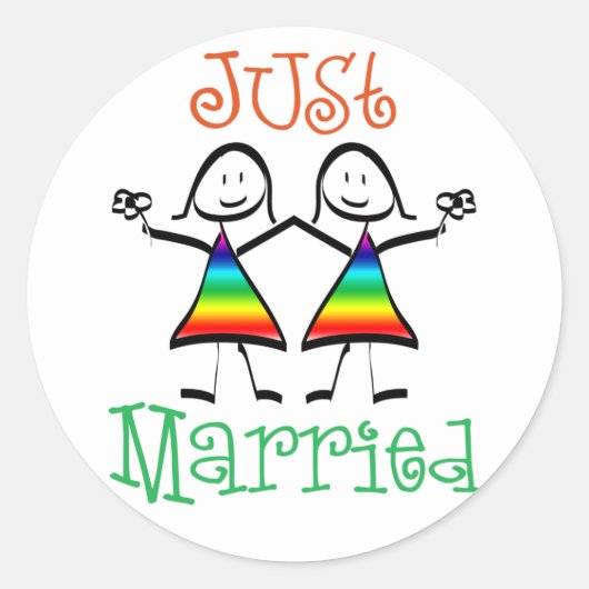 Lesbian Wedding Favors Ronde Sticker (Voorkant)