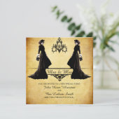 Lesbian Wedding - Gothic Steampunk Style Kaart (Staand voorkant)