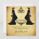 Lesbian Wedding - Gothic Steampunk Style Kaart (Voorkant)