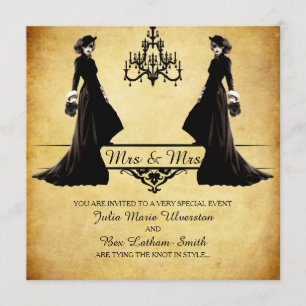 Lesbian Wedding - Gothic Steampunk Style Kaart
