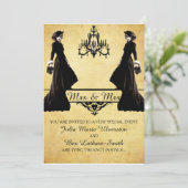 Lesbian Wedding - Gothic Steampunk Style Kaart (Staand voorkant)