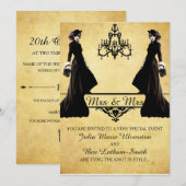 Lesbian Wedding - Gothic Steampunk Style Kaart (Voorkant / Achterkant)