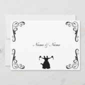 Lesbian Wedding Invite - Two Brides Black & White Kaart (Voorkant)