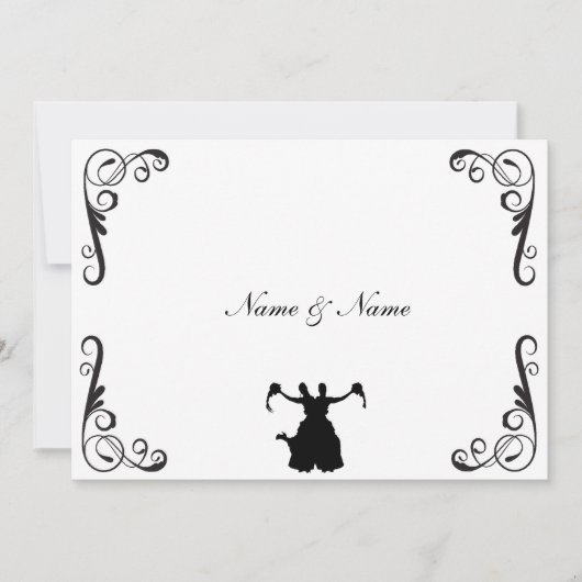 Lesbian Wedding Invite - Two Brides Black & White Kaart (Voorkant)