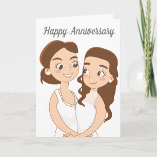 Lesbian Wedding Jubileum Women in Love Kaart