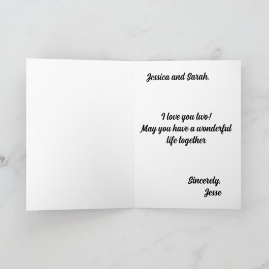 Lesbian Wedding Kaart (Binnen)