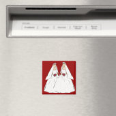 Lesbian Wedding Magnet (Insitu (Vaatwasser))