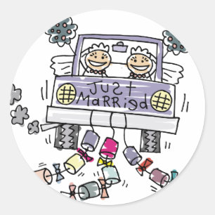 Lesbian Wedding Net getrouwd Ronde Sticker