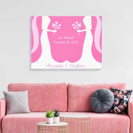 Lesbian Wedding Persoonlijk Canvas Afdruk (Insitu (Woonkamer))