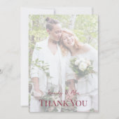 Lesbian Wedding Photo Pride Flag Gradient Bedankkaart (Voorkant)