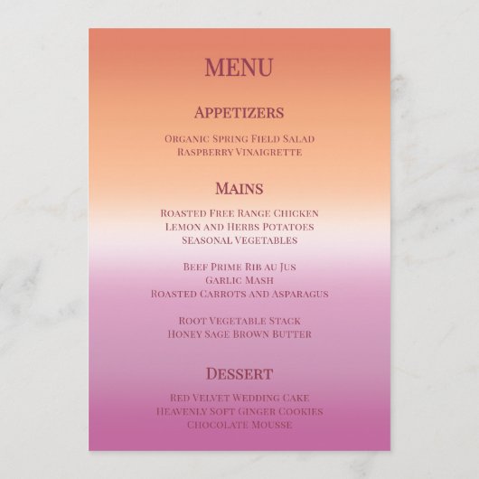 Lesbian Wedding Photo Pride Flag Gradient Menu (Achterkant)