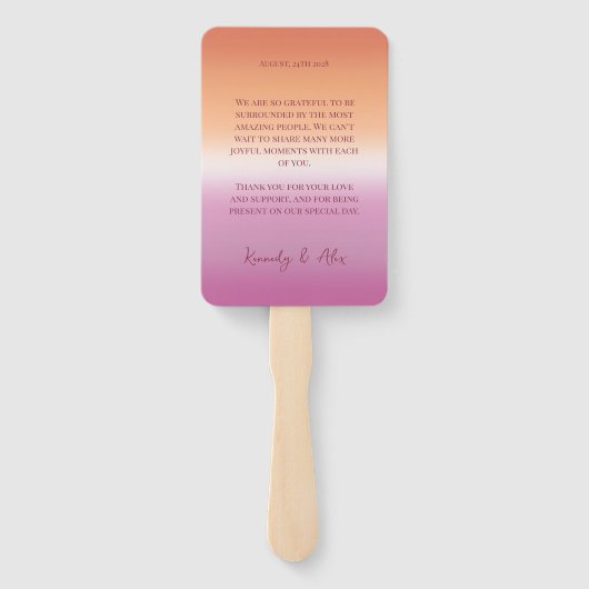 Lesbian Wedding Photo Pride Flag Gradient Program Handwaaier (Achterkant)