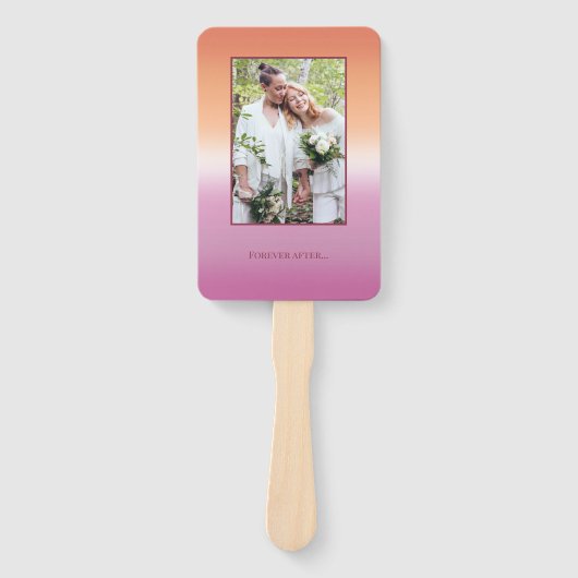 Lesbian Wedding Photo Pride Flag Gradient Program Handwaaier (Voorkant)