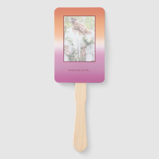 Lesbian Wedding Photo Pride Flag Gradient Program Handwaaier (Voorkant)