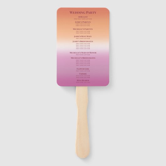 Lesbian Wedding Photo Pride Flag Gradient Program Handwaaier (Achterkant)