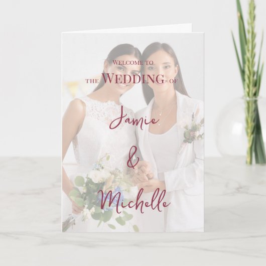 Lesbian Wedding Photo Pride Flag Gradient Programma (Voorkant)