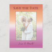Lesbian Wedding Photo Pride Flag Save the Date Briefkaart (Voorkant)